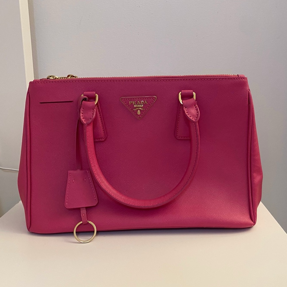Prada Pink Saffiano Lux Leather Large Galleria Tote
